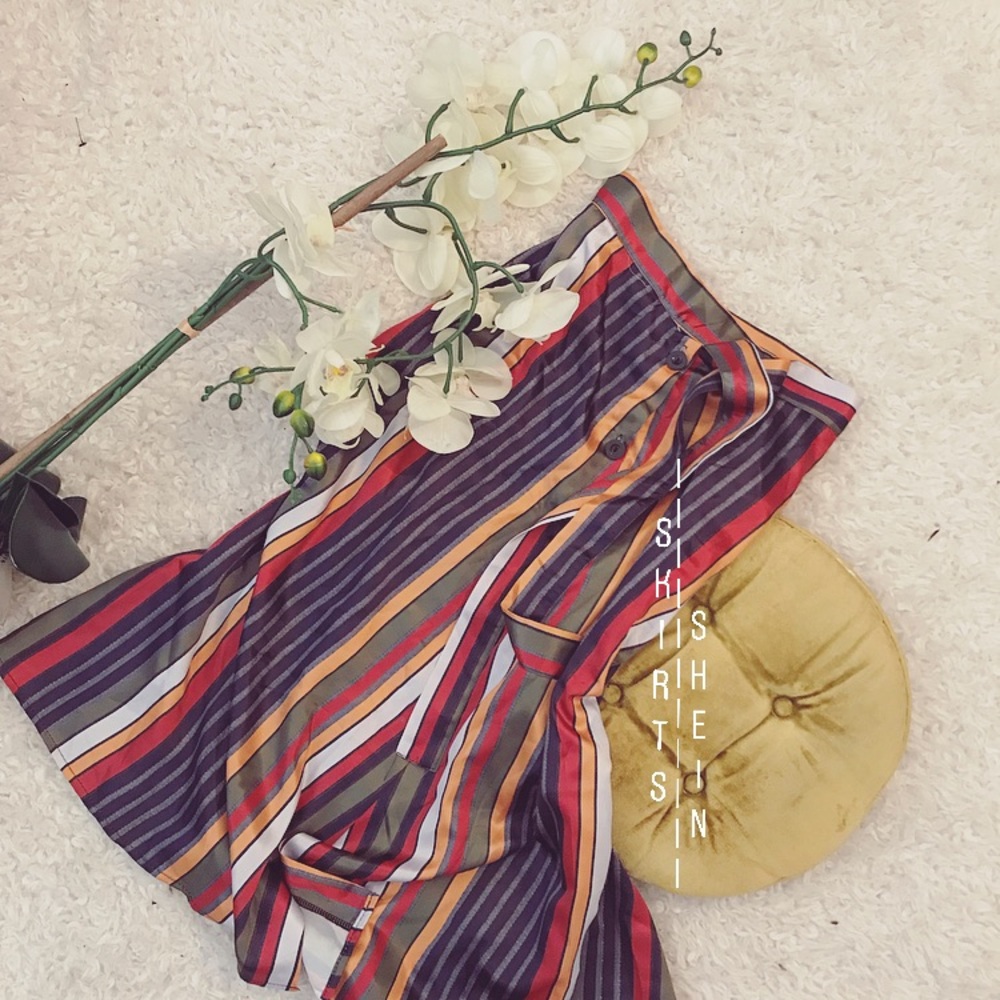 skirts | shein striped button midi skirt | s